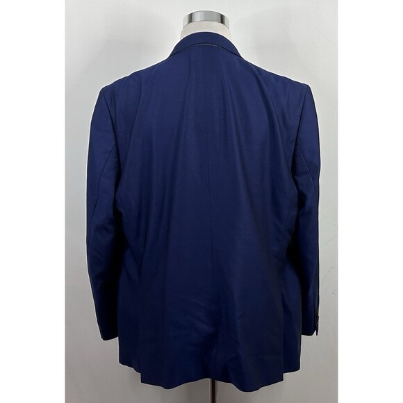 David Donahue 48R Connor Sport Coat 100% Wool Blue Two Button Double Vented - Picture 6 of 8